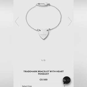 GUCCI TRADEMARK BRACELET WITH HEART PENDANT